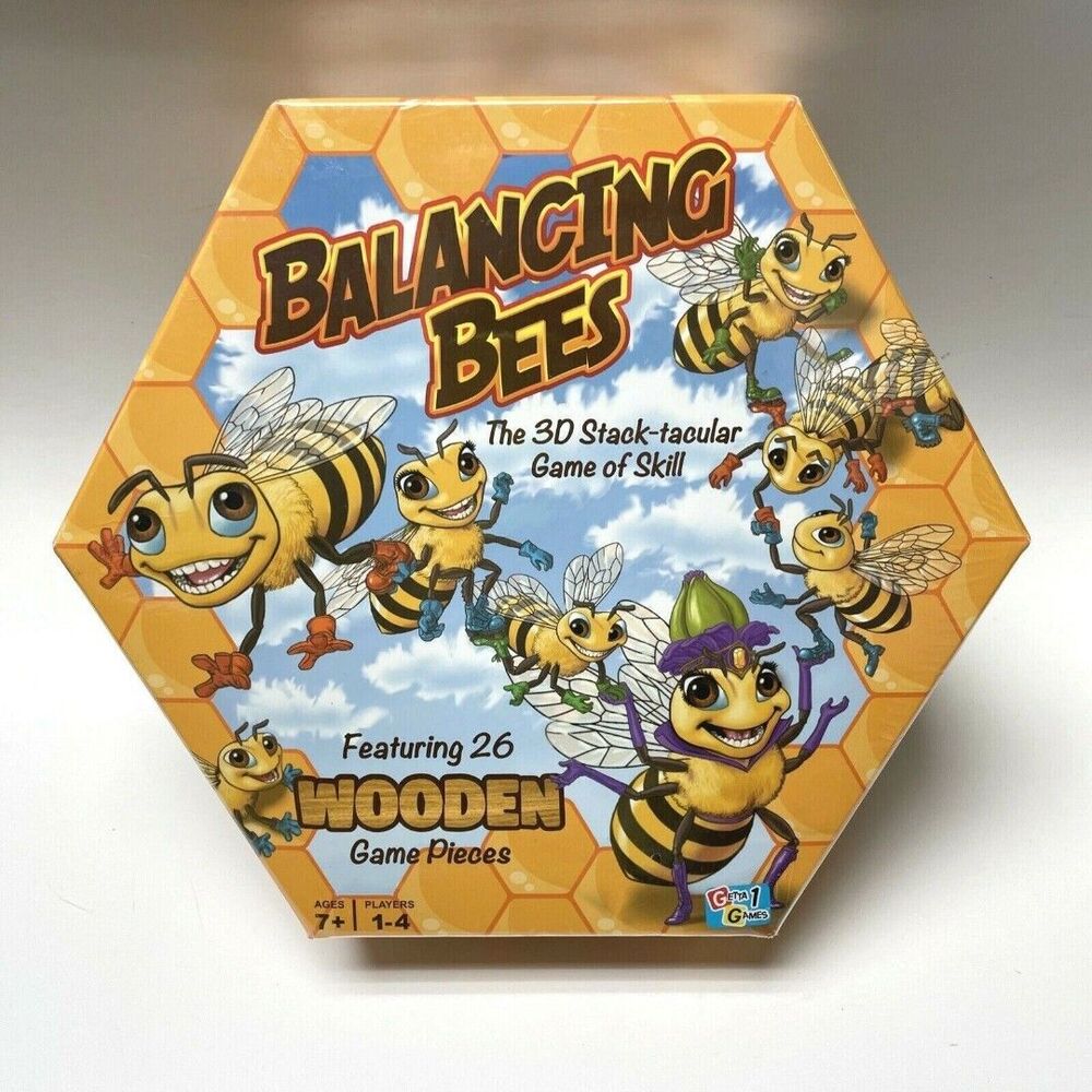 NEW - Balancing Bees 3D Stacking Game of Skill- Wooden Game Pieces  Ages 7+